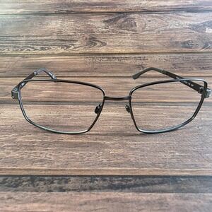Flexon FS-502 Gunmetal Grey Memory‎ Metal Rectangular Eyeglass Frames 57-16-140